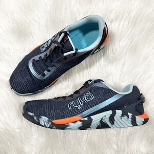 Ryka Fierce XT Women's Training Shoe Blue Orange Camo Sole Athletic Sneaker 6.5